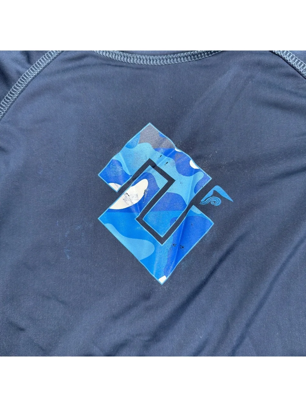 Kanu Surf Rash Guard Swim Shirt Blue Black - Boys L